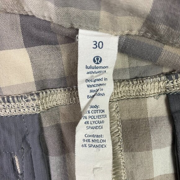 Lululemon Shorts Men's 30 Brown Plaid Kahuna 2.0 Commission ABC Golf Stretch - Picture 7 of 13
